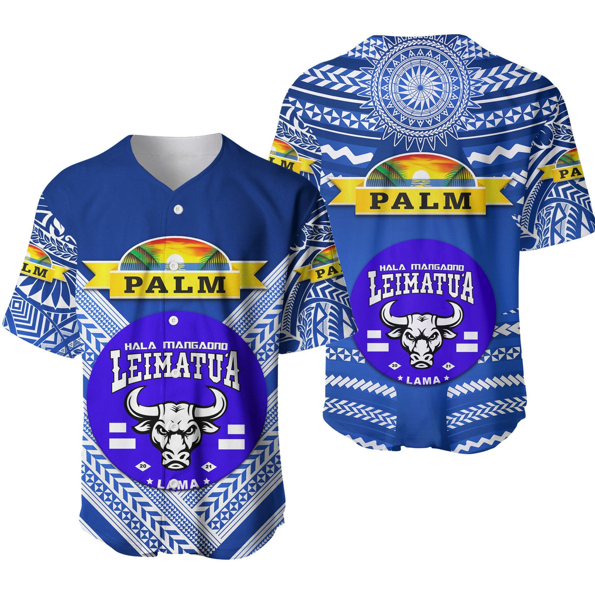 Mate Ma'a Tonga Baseball Jersey Leimatu'a Bulls Creative Style Blue NO.1 LT8 - Wonder Print Shop