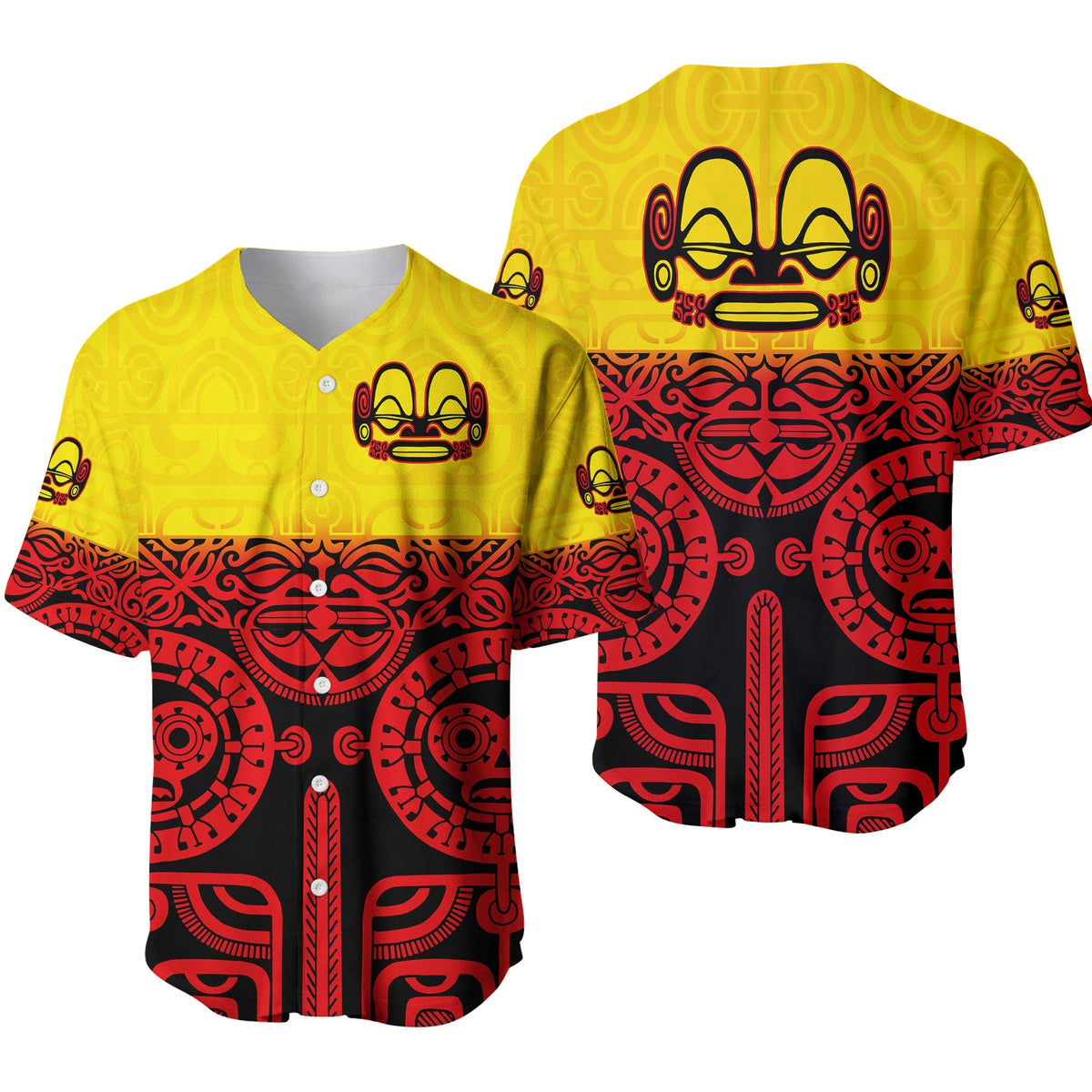 Marquesas Islands Baseball Jersey Marquesan Tattoo Special Style - Gradient Red LT8 - Wonder Print Shop