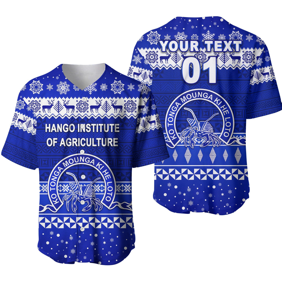 (Custom Personalised) Hango Institute of Agriculture Christmas Baseball Jersey Simple Style LT8 - Wonder Print Shop