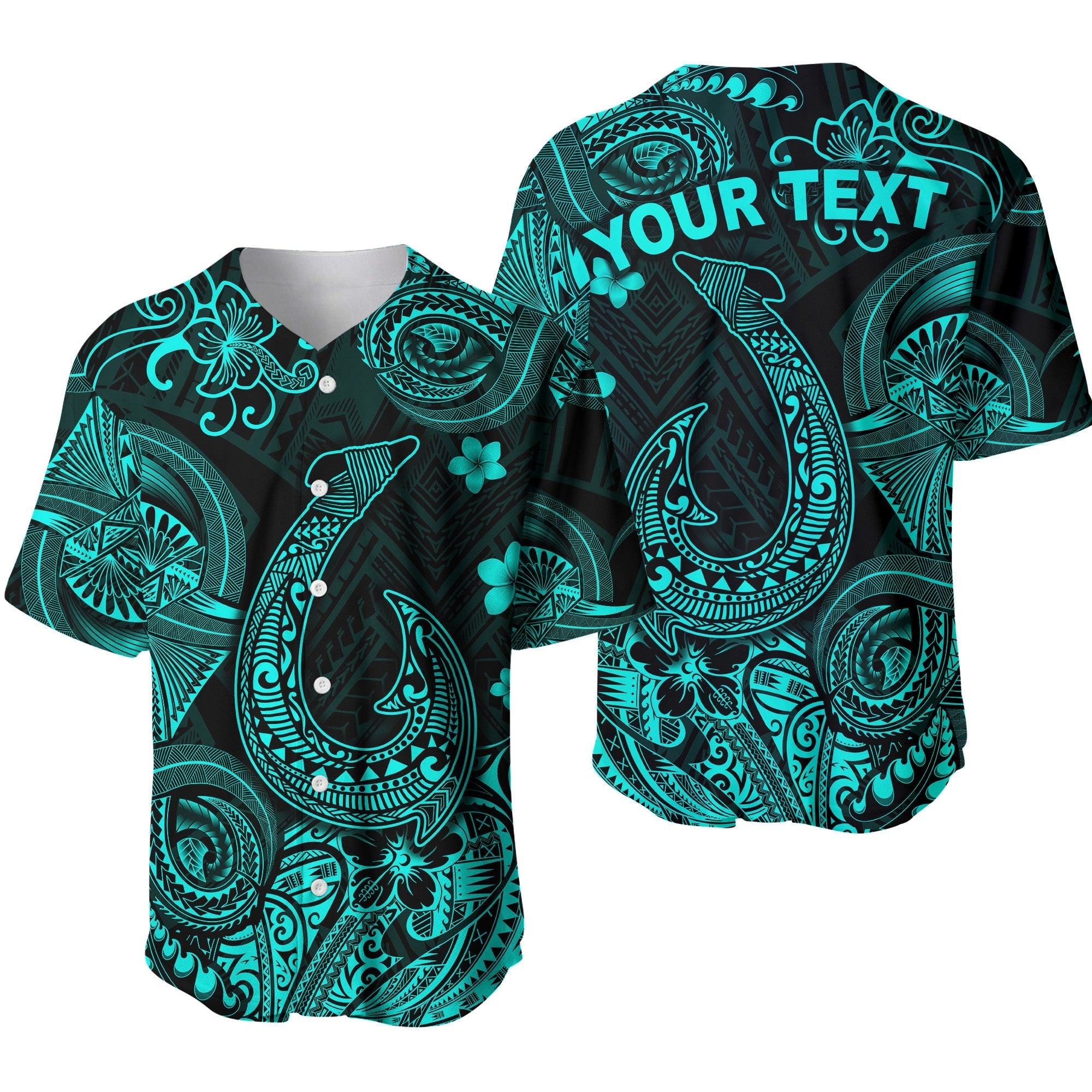 custom-personalised-hawaii-fish-hook-polynesian-baseball-jersey-unique-style-turquoise