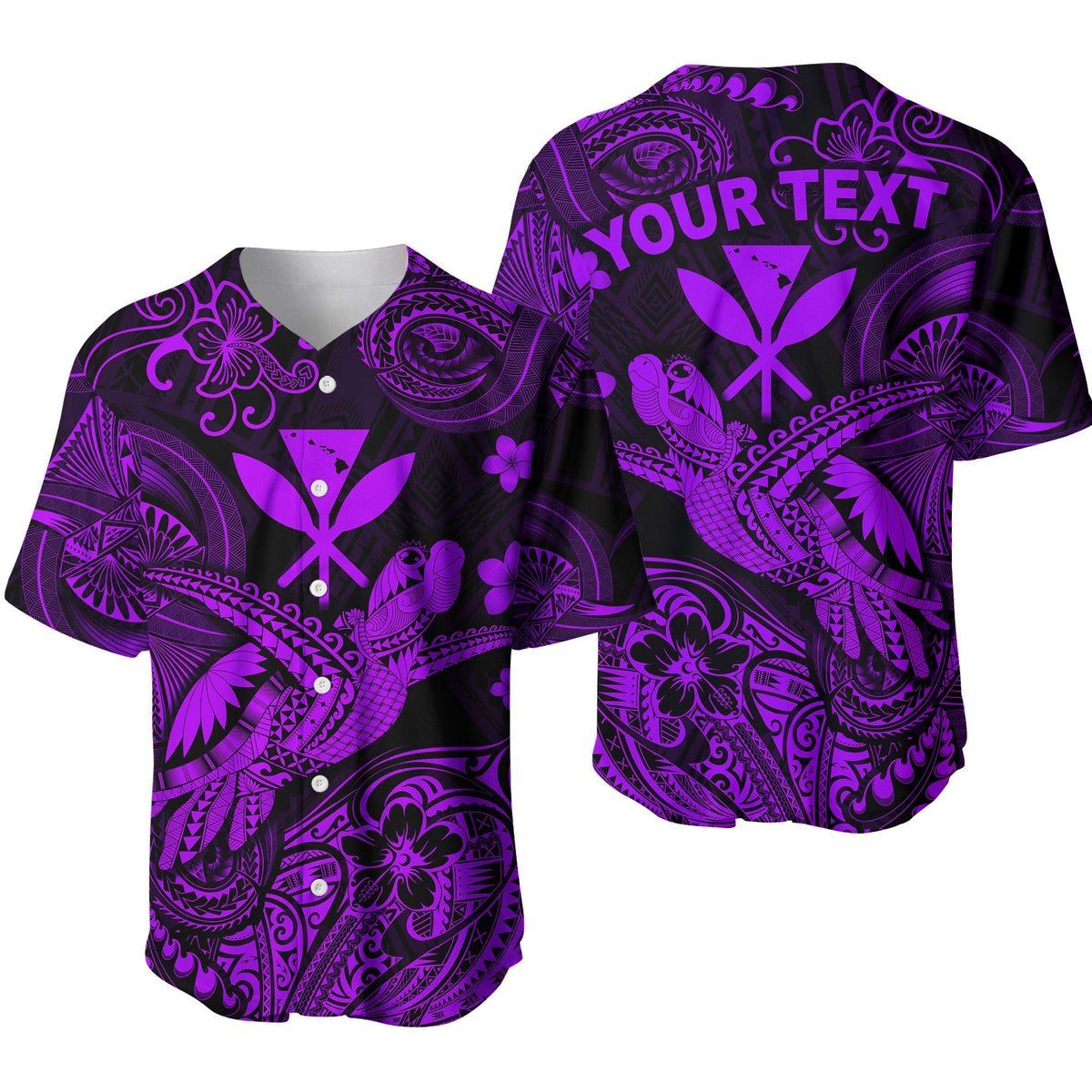 (Custom Personalised) Hawaii Turtle Map Polynesian Baseball Jersey Kanaka Maoli Unique Style - Purple LT8 - Wonder Print Shop