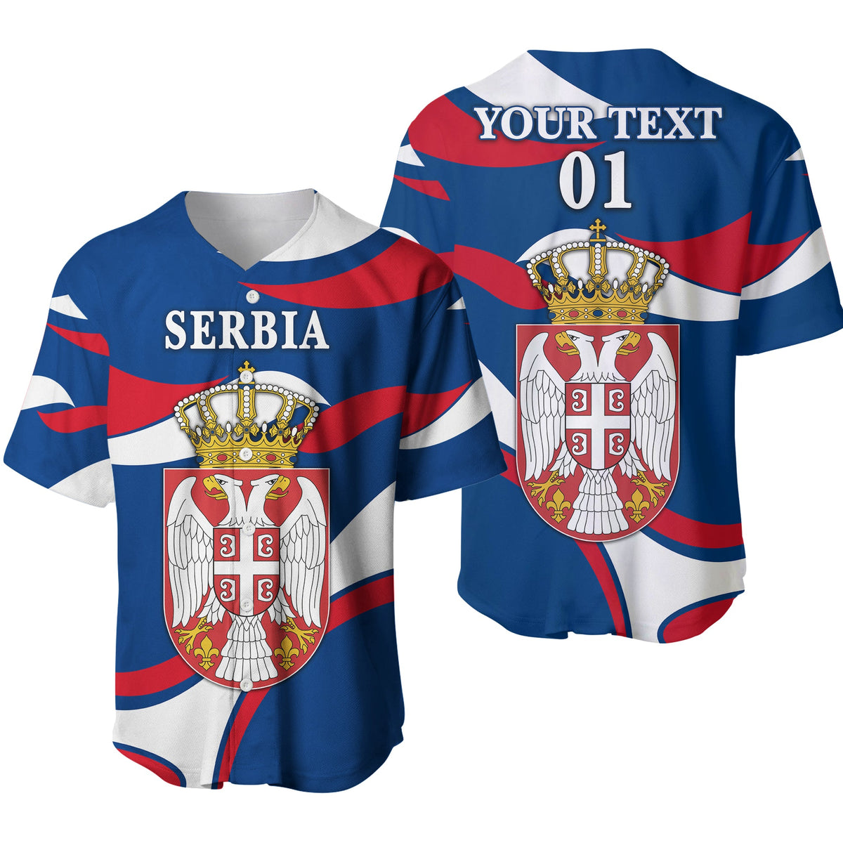 (Custom Personalised) Serbia Baseball Jersey Sporty Style LT8 - Wonder Print Shop