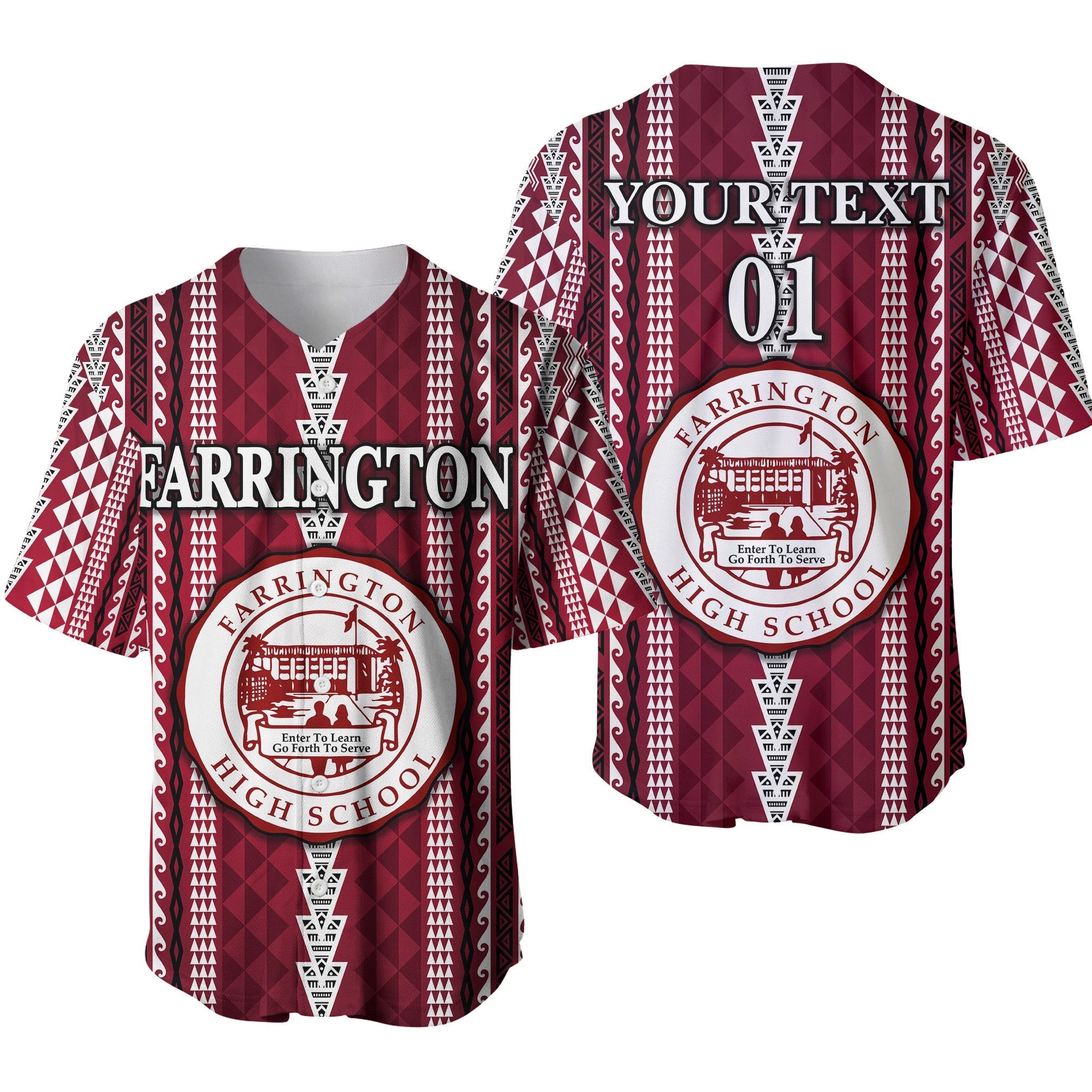 custom-personalised-hawaii-farrington-high-school-baseball-jersey-simple-style