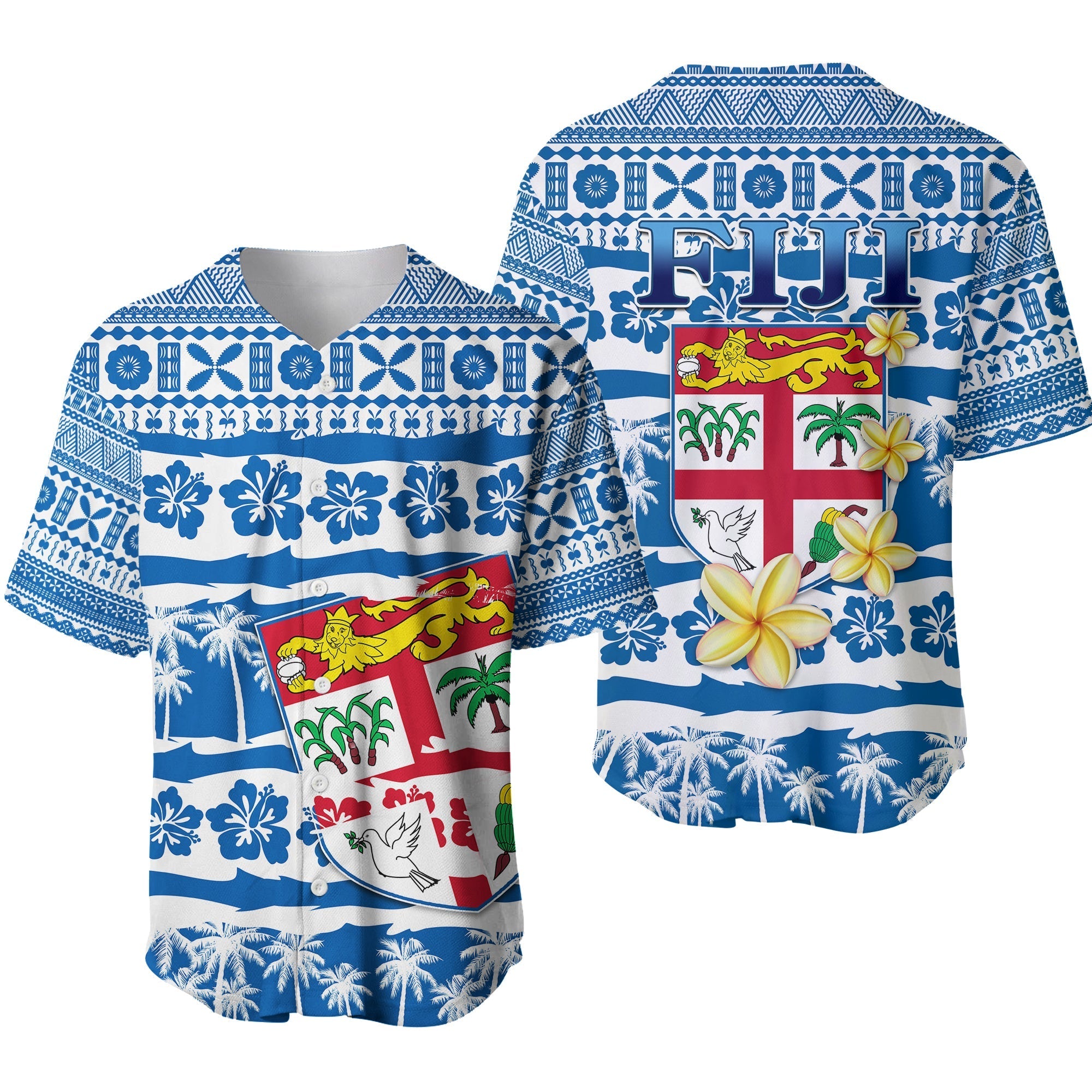 Fiji Polynesian Baseball Jersey Fijian Tapa Pattern LT13 - Wonder Print Shop