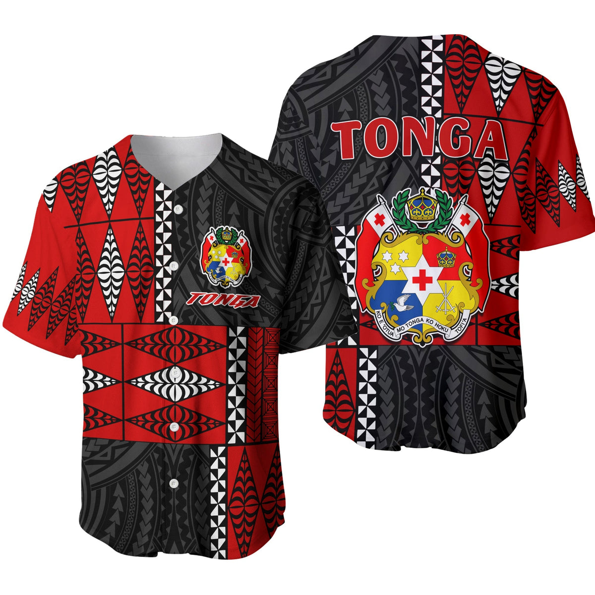 Tonga Baseball Jersey Tongan Pattern Mix Polynesian LT13 - Wonder Print Shop