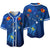 Hawaiian Islands Baseball Jersey - Hawaii Tropical Flowers and Turtles Blue LT13 - Wonder Print Shop