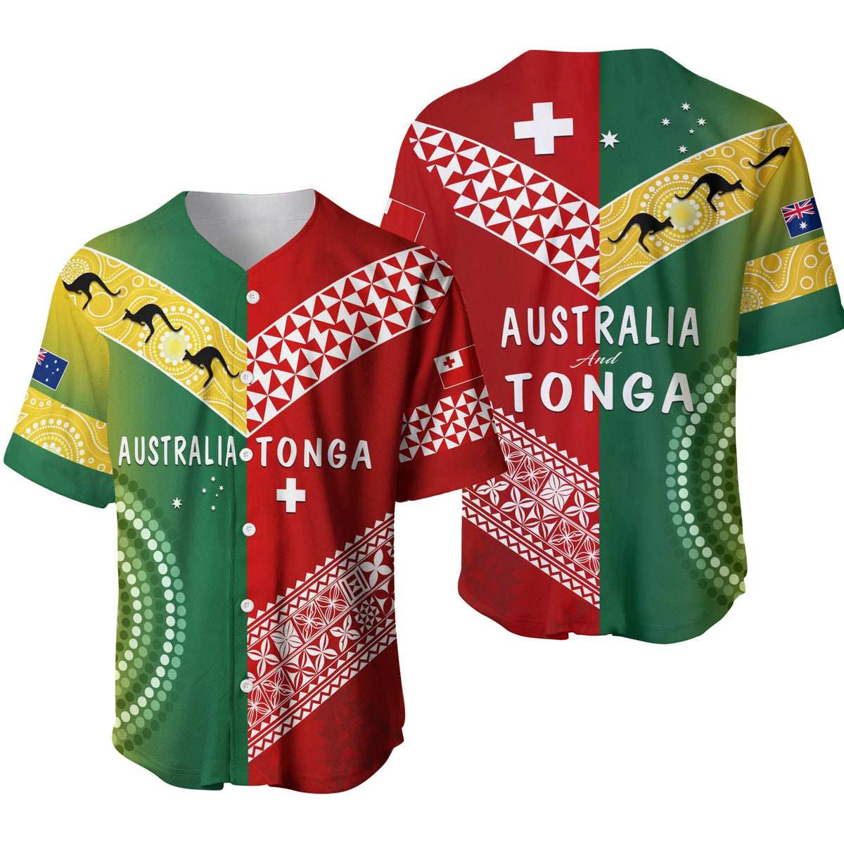 Australia and Tonga Baseball Jersey Version Special LT13 - Wonder Print Shop