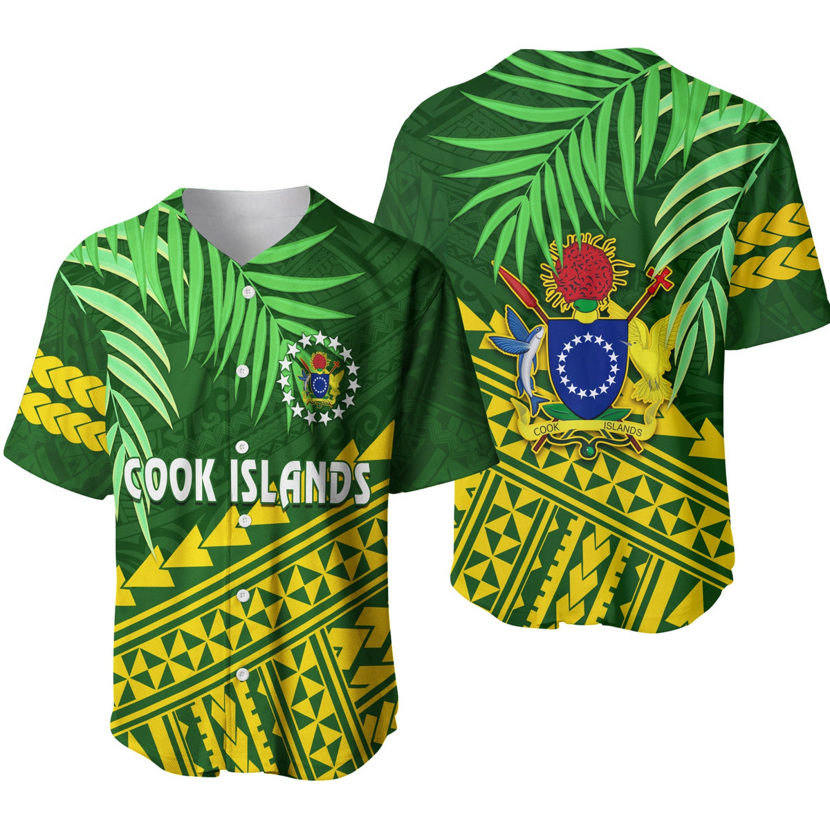 Cook Islands Baseball Jersey Coconut Leaf LT13 - Wonder Print Shop