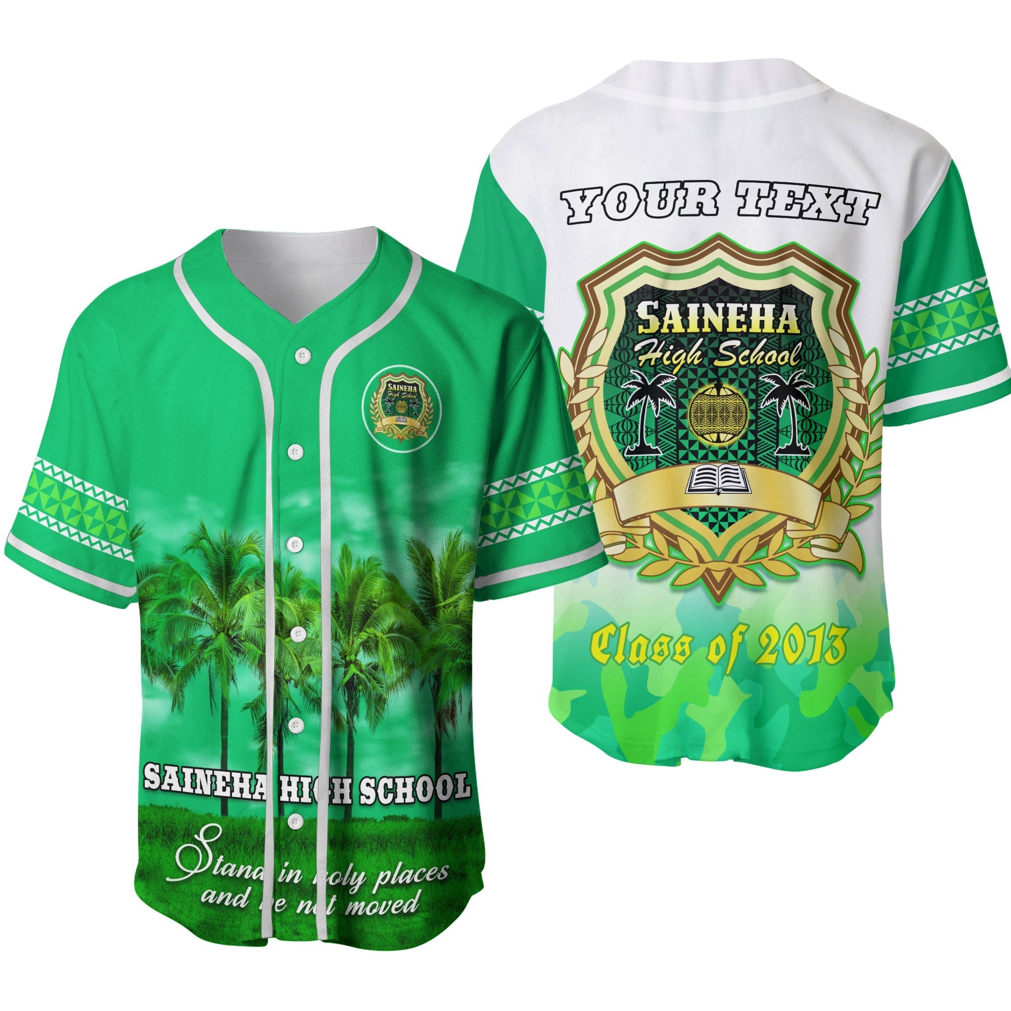 (Custom Personalised) Saineha High School Baseball Jersey - Class Year and Your Text LT13 - Wonder Print Shop