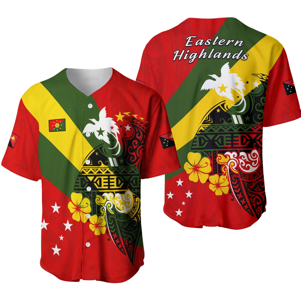 Eastern Highlands Province Baseball Jersey Peaceful PNG LT13 - Wonder Print Shop