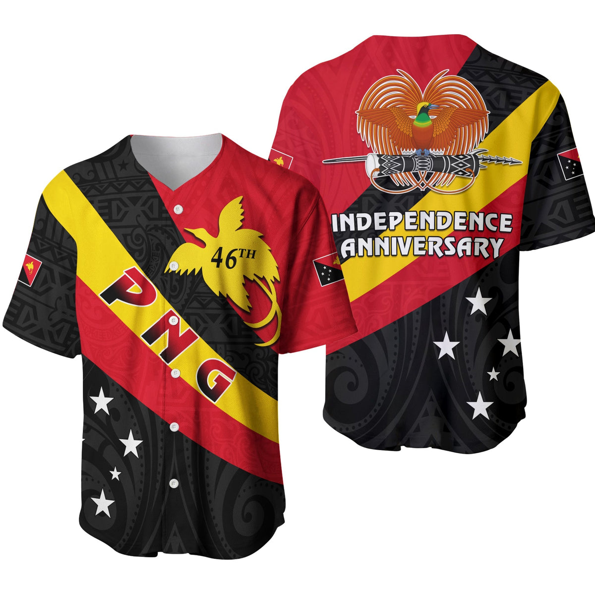 Papua New Guinea Baseball Jersey Happy Independence Day LT13 - Wonder Print Shop