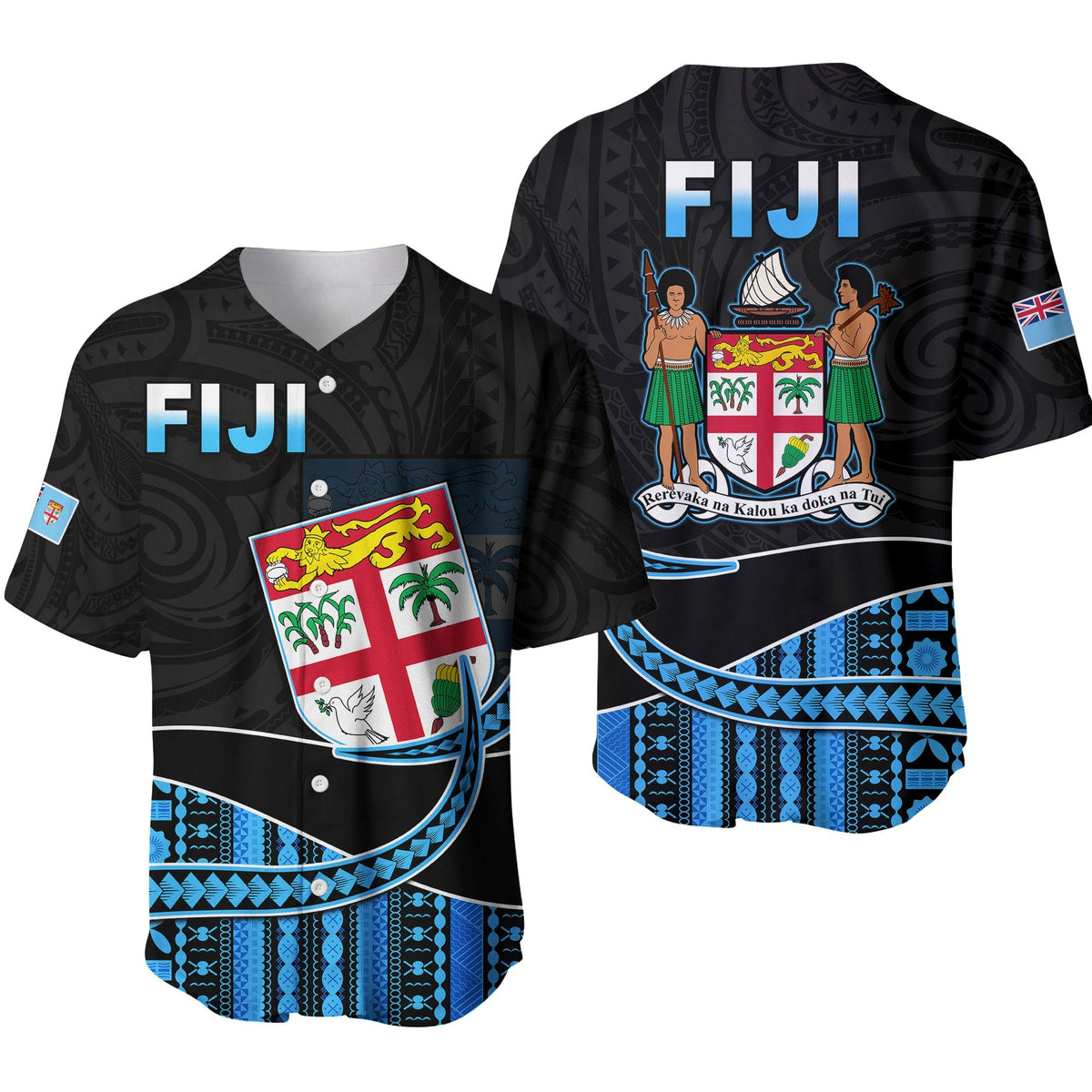 Fiji Polynesian Baseball Jersey Featured Fijian Lovers LT13 - Wonder Print Shop