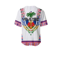 (Custom Personalised) Haiti Baseball Jersey Dashiki Mix Coat Of Arms White Style LT6 - Wonder Print Shop