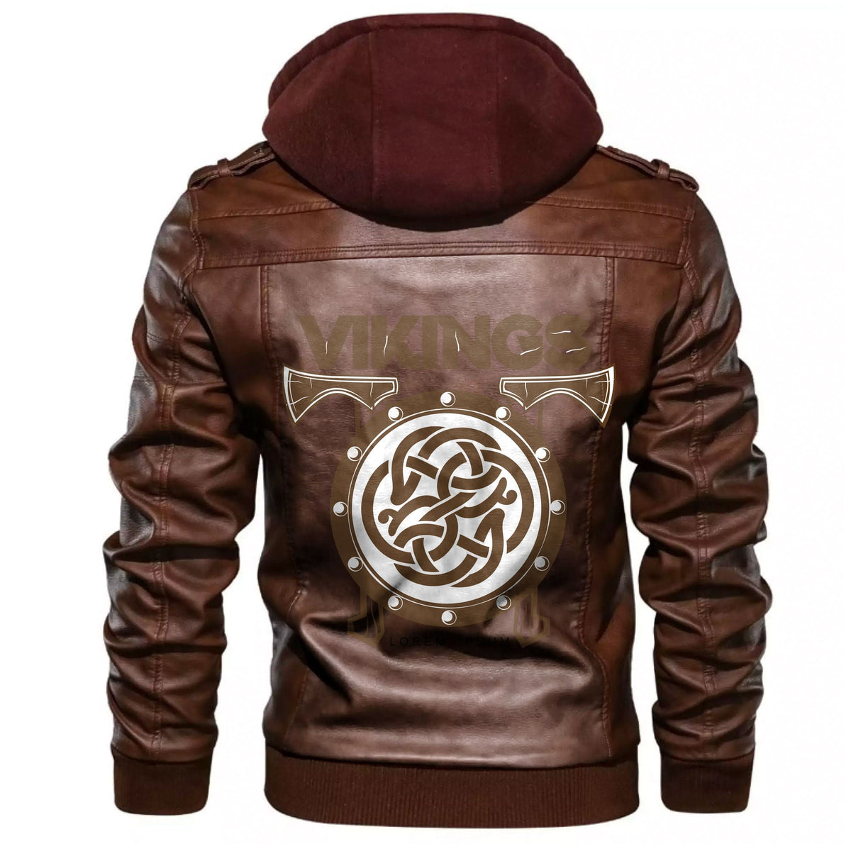 Viking Battle Shield With Axes Leather Jacket RLT12 - Wonder Print Shop