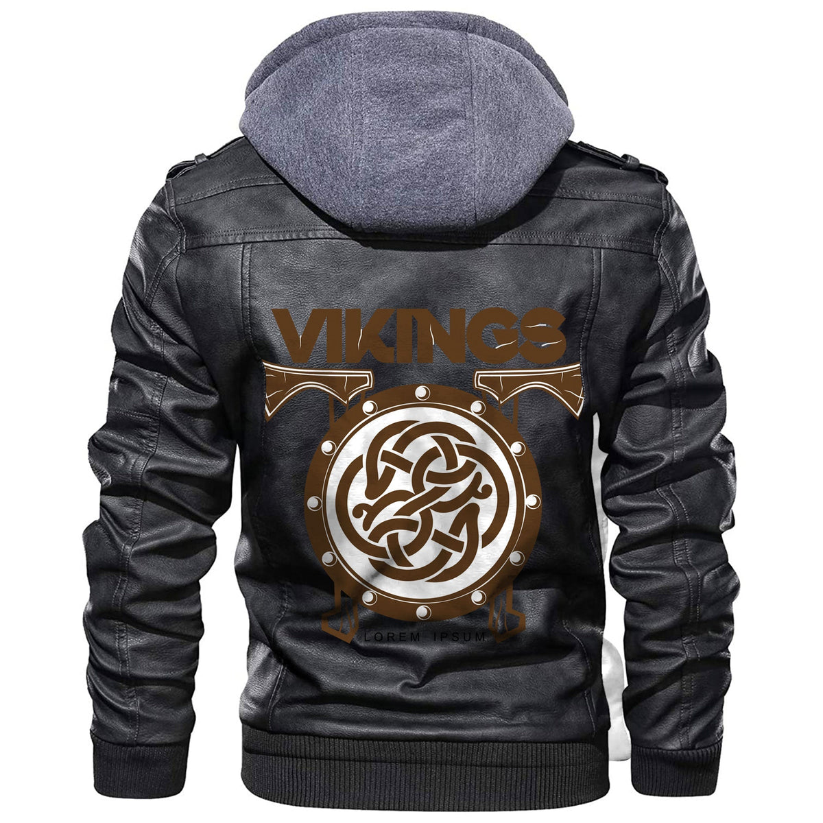 Viking Battle Shield With Axes Leather Jacket RLT12 - Wonder Print Shop