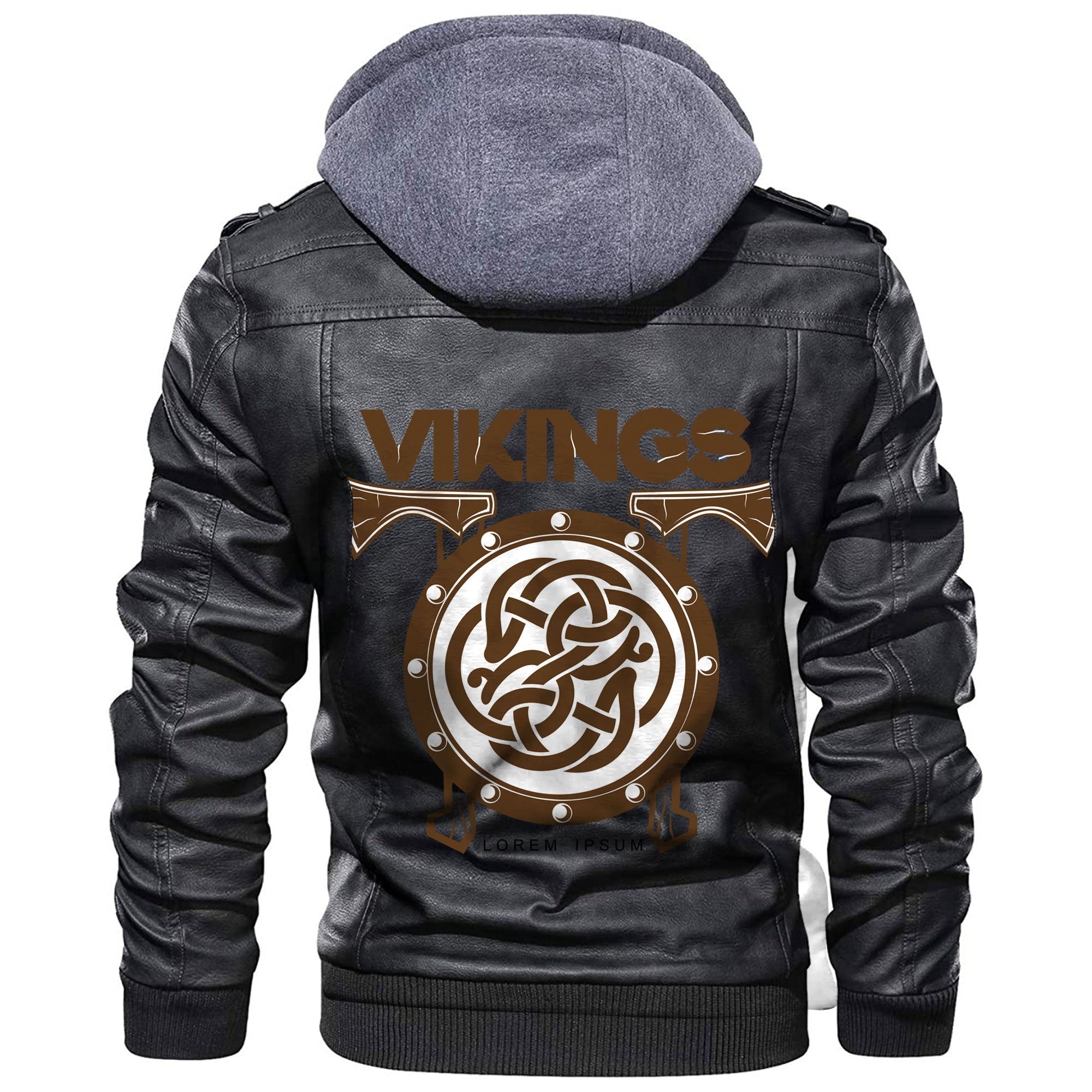 Viking Battle Shield With Axes Leather Jacket RLT12 - Wonder Print Shop