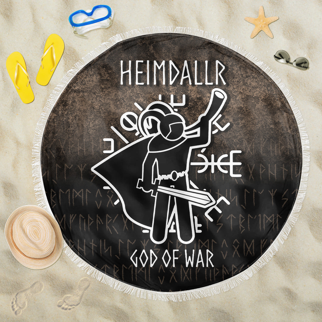 Wonder Print Shop Beach Blanket - Heimdallr God Of War Beach Blanket RLT12 - Wonder Print Shop