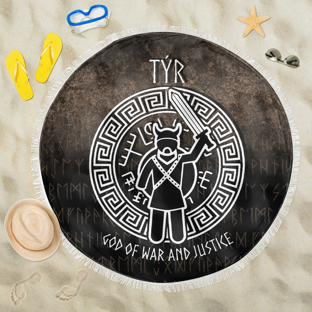 Wonder Print Shop Beach Blanket - Tyr God Of War and Justice Beach Blanket RLT12 - Wonder Print Shop