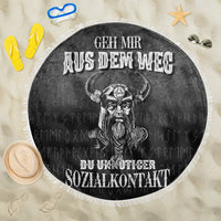 Viking Beach Blanket Geh mir aus dem Weg du unnotiger Sozialkontakt Beach Blanket RLT12 - Wonder Print Shop
