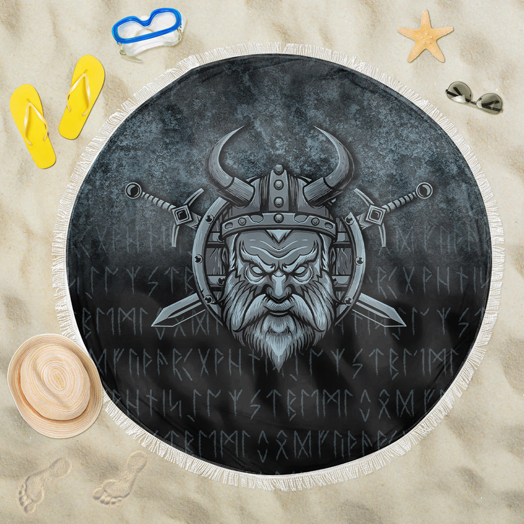 Wonder Print Shop Beach Blanket - Victory or Valhalla Warrior Beach Blanket RLT12 - Wonder Print Shop