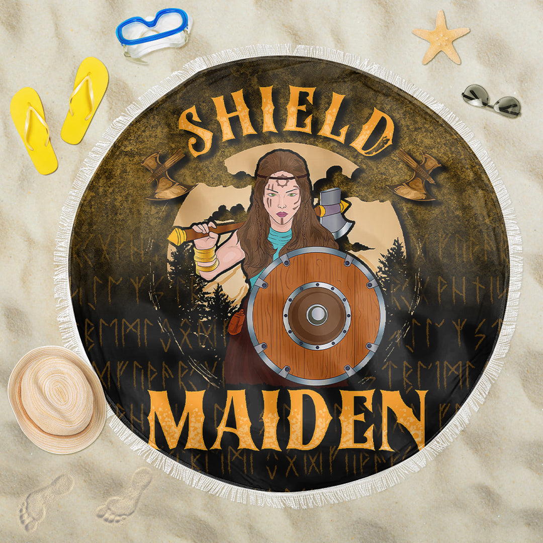 Viking Beach Blanket Shield Maiden Beach Blanket RLT12 - Wonder Print Shop