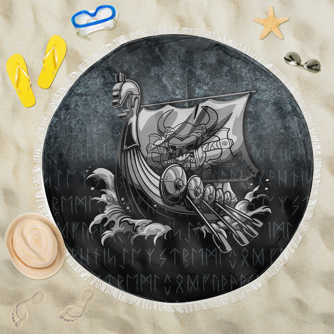 Wonder Print Shop Beach Blanket - Victory or Valhalla Drakkar Beach Blanket RLT12 - Wonder Print Shop