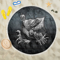 Wonder Print Shop Beach Blanket - Victory or Valhalla Drakkar Beach Blanket RLT12 - Wonder Print Shop