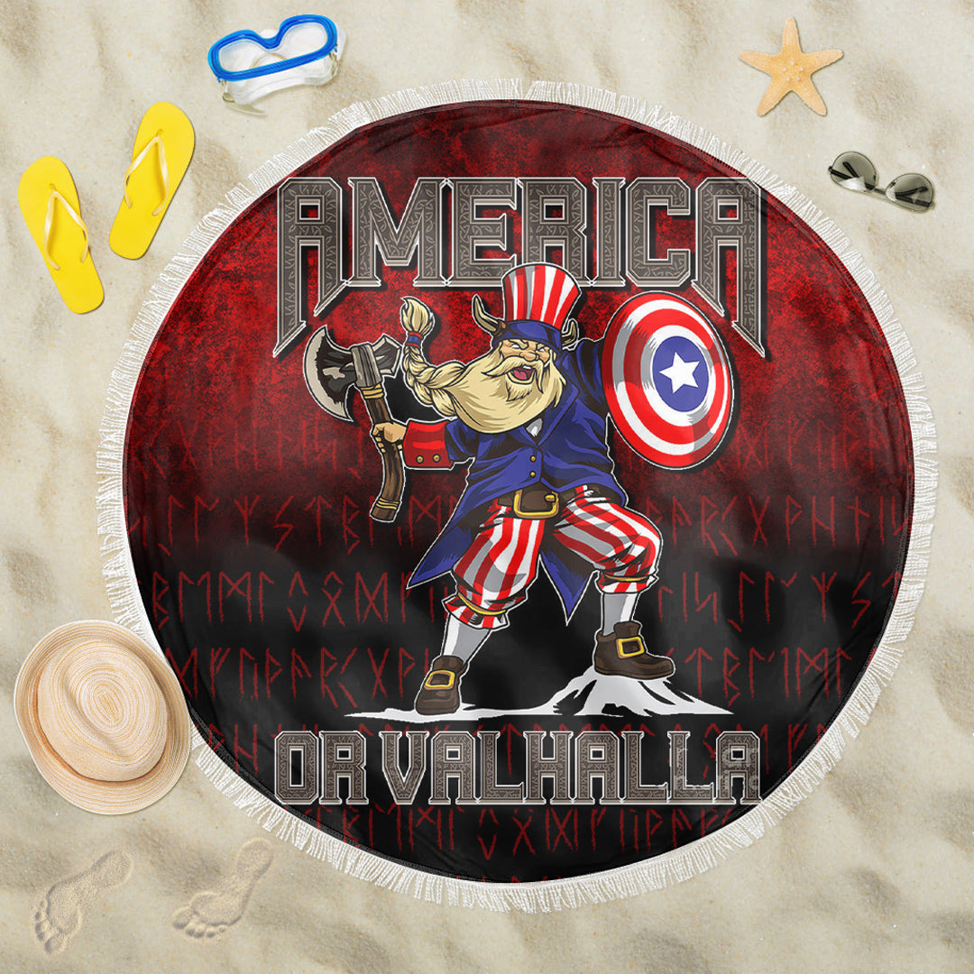 Viking Beach Blanket America Or Valhalla Beach Blanket RLT12 - Wonder Print Shop