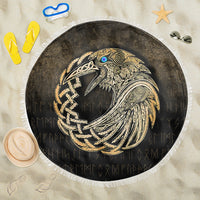 Viking Beach Blanket Vikings Raven Gold Version Beach Blanket RLT12 - Wonder Print Shop