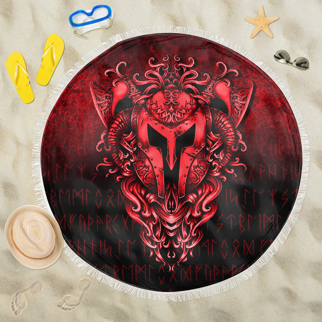 Viking Beach Blanket The Armor Of Viking Red Version Beach Blanket RLT12 - Wonder Print Shop