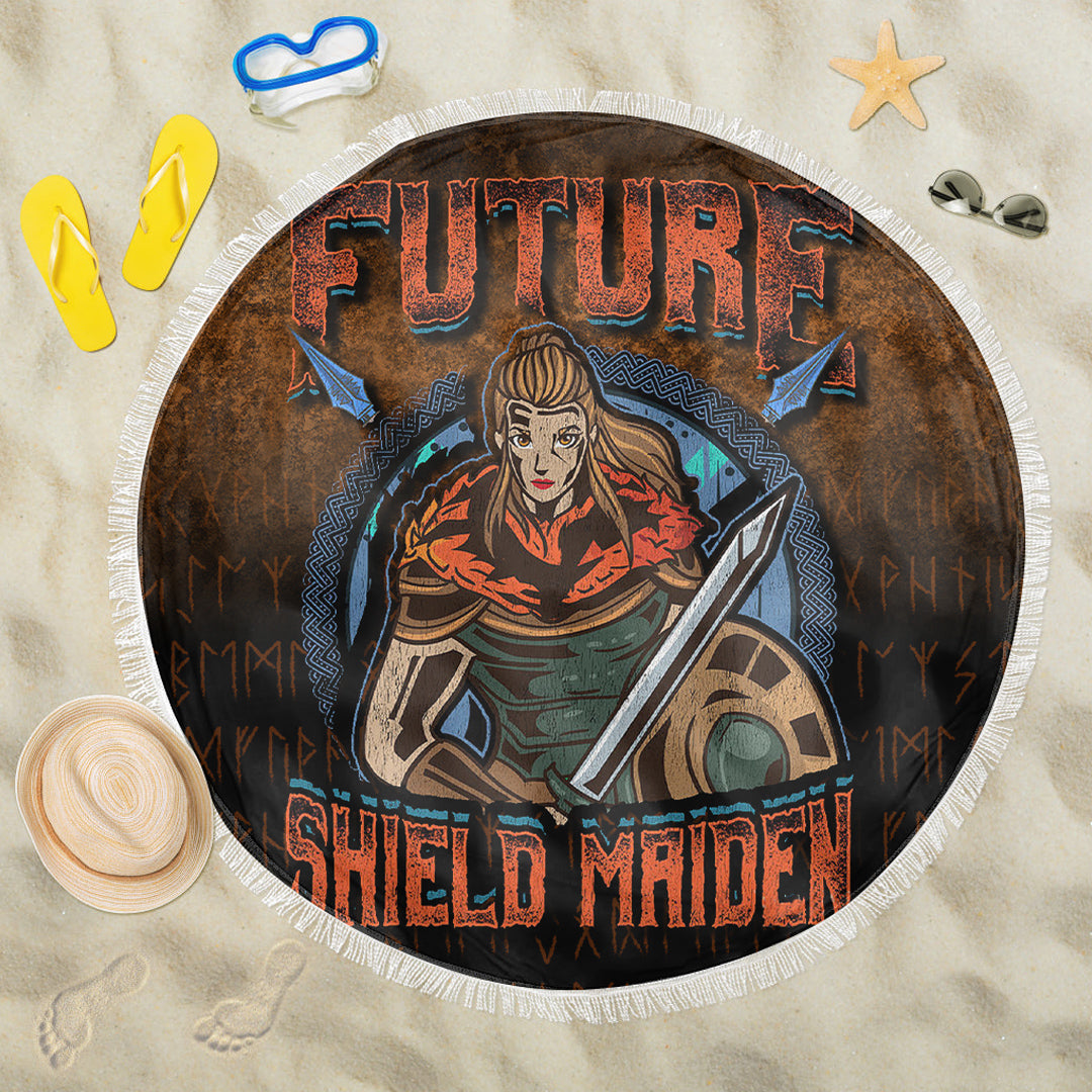 Viking Beach Blanket Future Shield Maiden Beach Blanket RLT12 - Wonder Print Shop