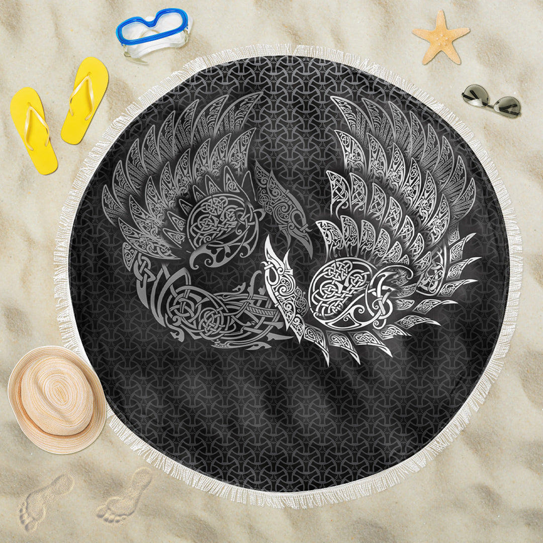 Viking Beach Blanket Ragnarok Huginn Muninn Special Version Beach Blanket RLT12 - Wonder Print Shop