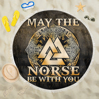 Viking Beach Blanket May The Norse Be With You Viking Gold Version Beach Blanket RLT12 - Wonder Print Shop