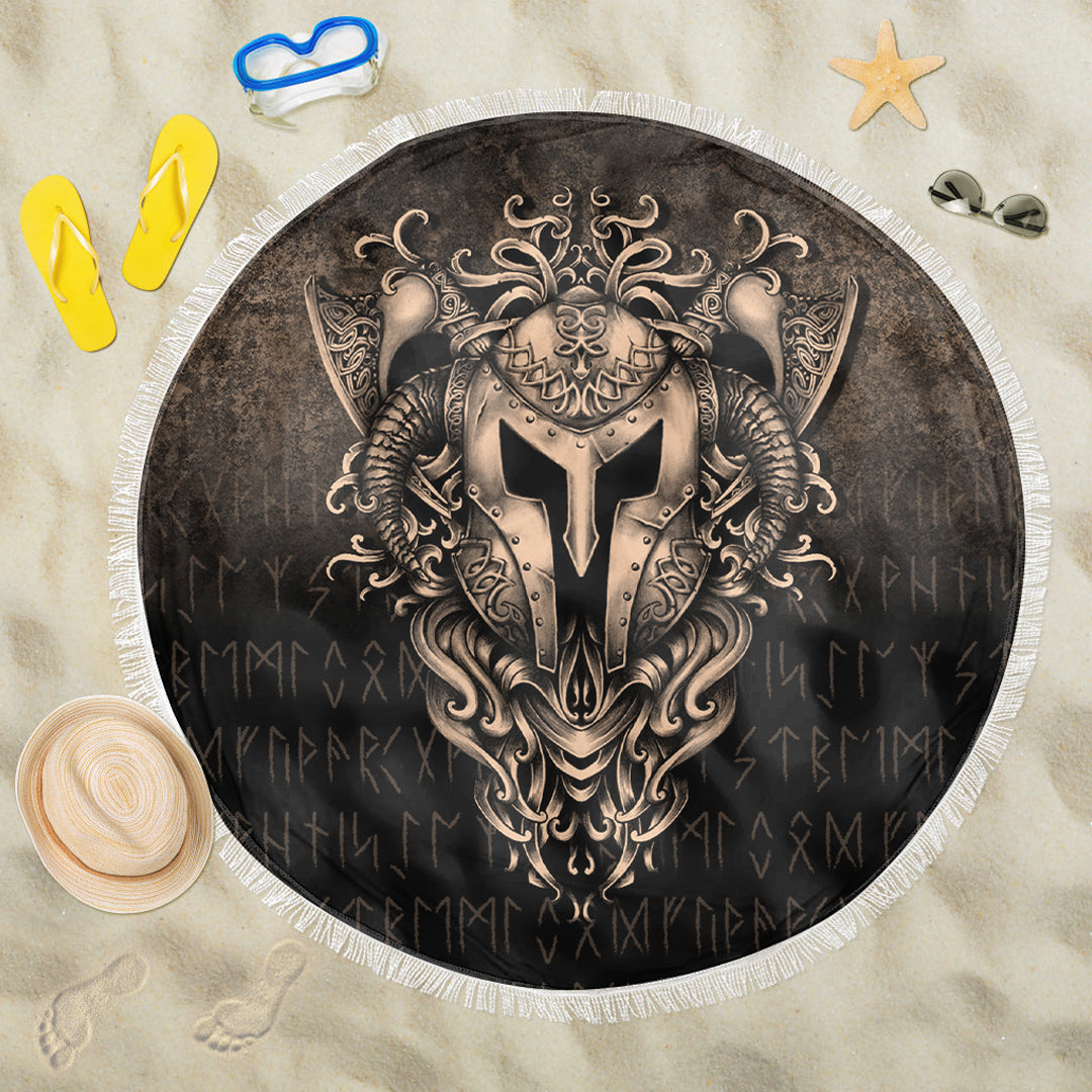 Viking Beach Blanket The Armor Of Viking Gold Version Beach Blanket RLT12 - Wonder Print Shop