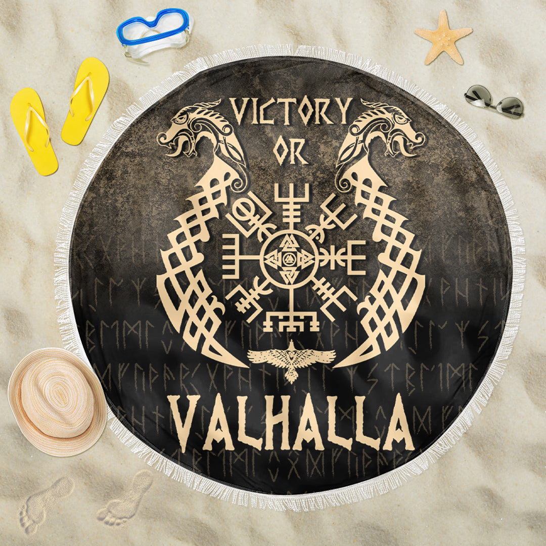 Wonder Print Shop Beach Blanket - Victory or Valhalla - Gold Version Beach Blanket RLT12 - Wonder Print Shop