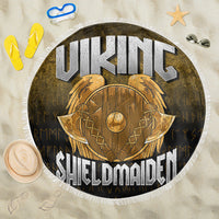 Viking Beach Blanket Viking Shield Maiden Beach Blanket RLT12 - Wonder Print Shop