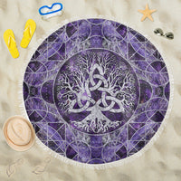 Viking Bathroom Set Tree Of Life with Triquetra Amethyst and Silver Bathroom Set RLT12 - Wonder Print Shop