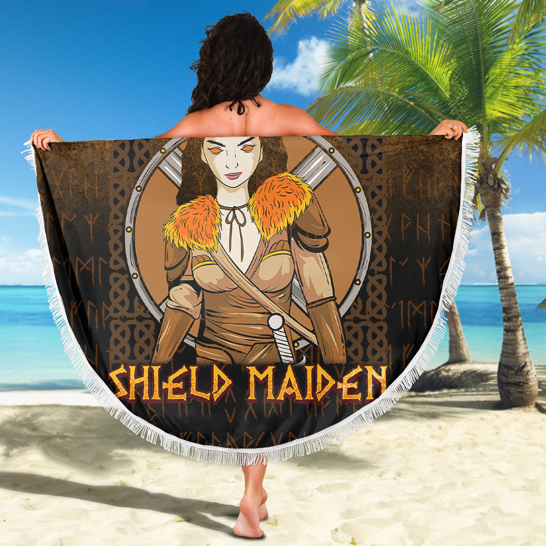 Viking Beach Blanket Future Shield Maiden Beach Blanket RLT12 - Wonder Print Shop