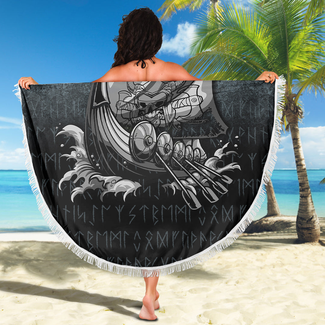 Wonder Print Shop Beach Blanket - Victory or Valhalla Drakkar Beach Blanket RLT12 - Wonder Print Shop