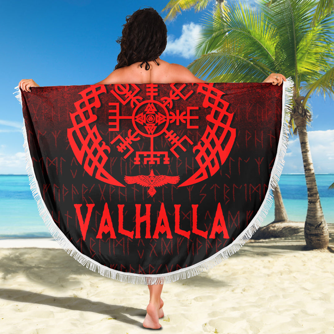 Wonder Print Shop Beach Blanket - Victory or Valhalla - Red Version Beach Blanket RLT12 - Wonder Print Shop