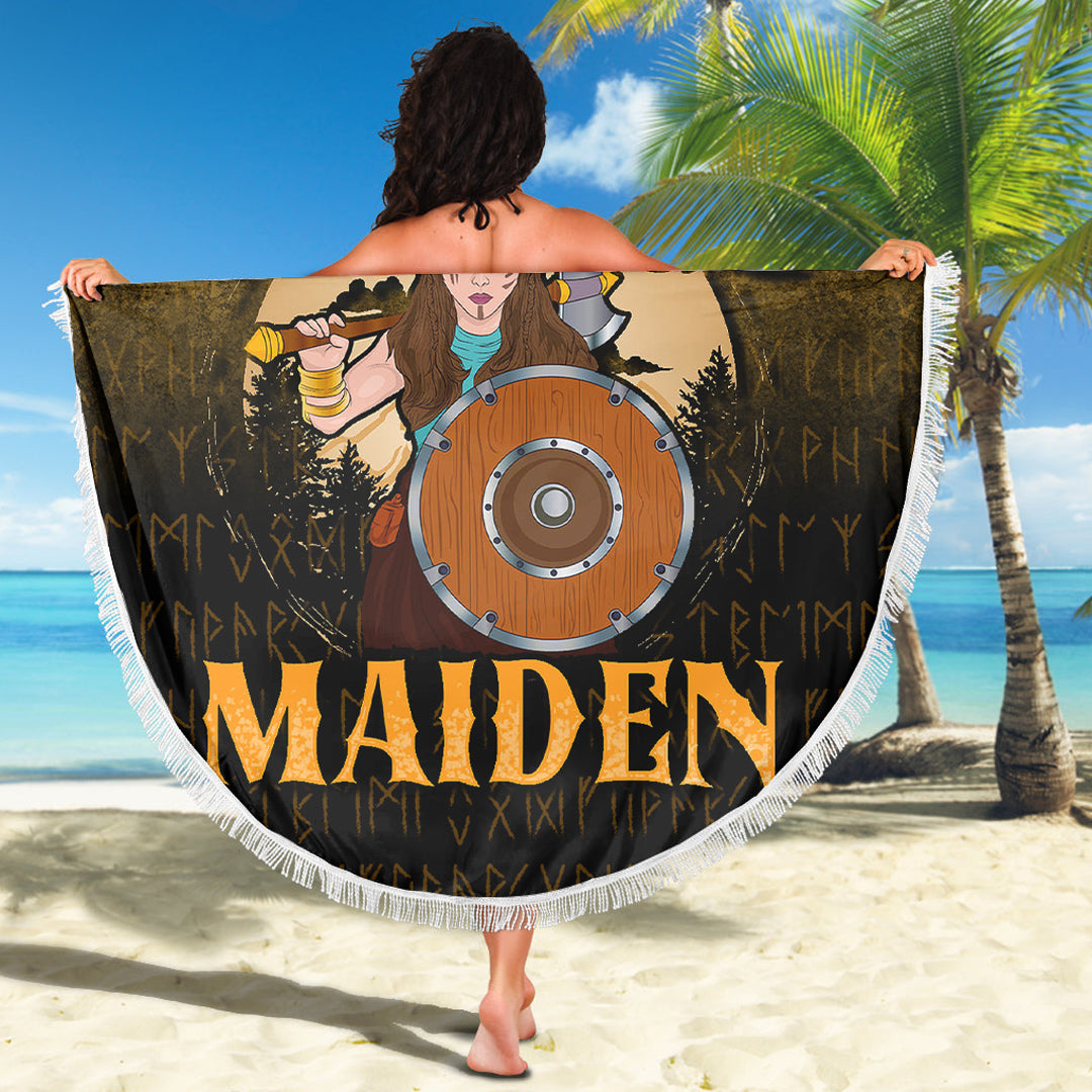 Viking Beach Blanket Shield Maiden Beach Blanket RLT12 - Wonder Print Shop