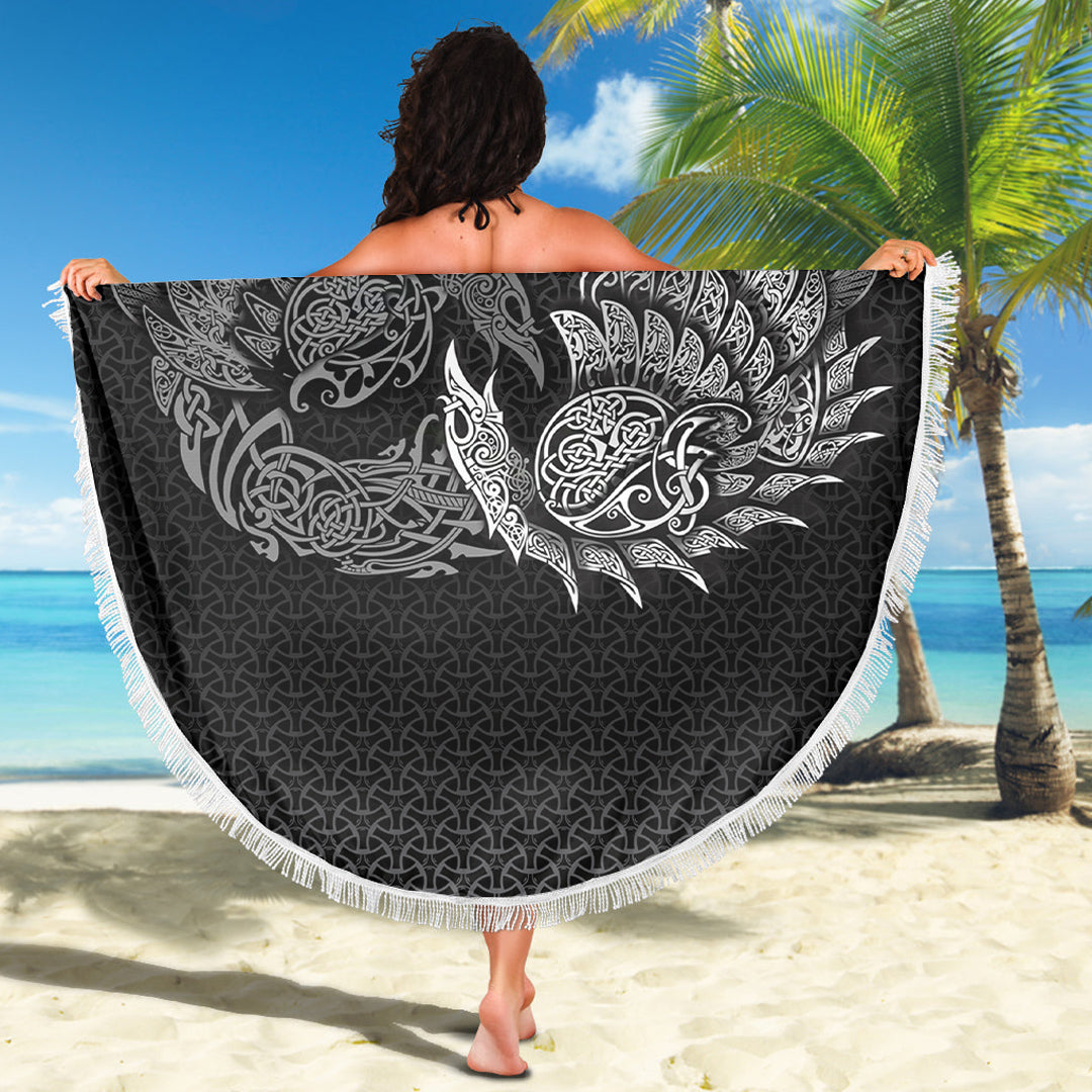 Viking Beach Blanket Ragnarok Huginn Muninn Special Version Beach Blanket RLT12 - Wonder Print Shop