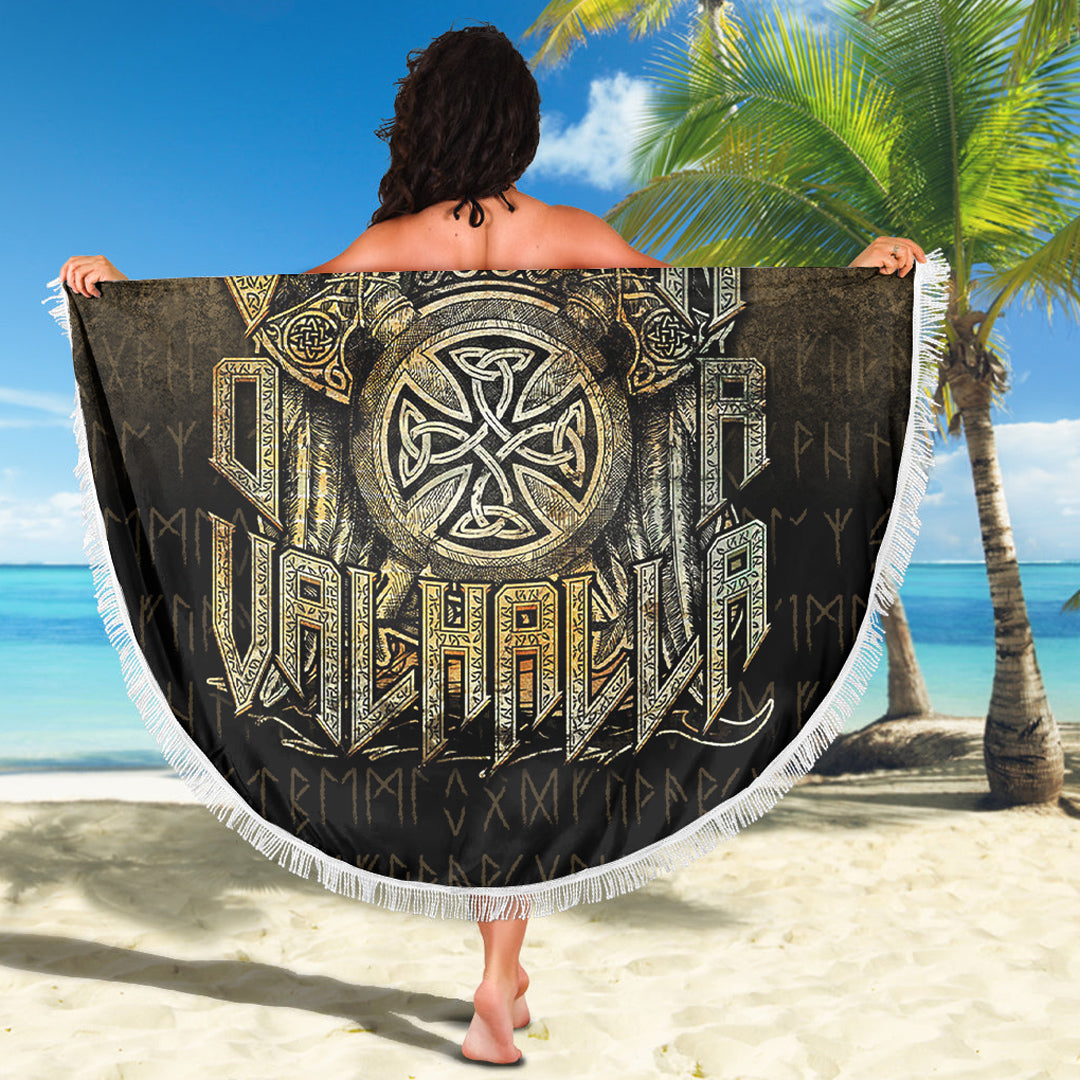 Wonder Print Shop Beach Blanket - Victory or Valhalla Beach Blanket RLT12 - Wonder Print Shop