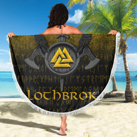 Viking Beach Blanket Ragnar Lothbrok Ragnar Lodbrok Viking Warrior Gold Version Beach Blanket RLT12 - Wonder Print Shop