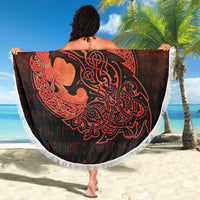 Viking Beach Blanket Fenrir Viking 3D Tattoo Orange Version Beach Blanket RLT12 - Wonder Print Shop