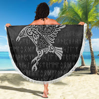 Viking Beach Blanket Raven Vegvisir Tattoo Special Version Beach Blanket RLT12 - Wonder Print Shop