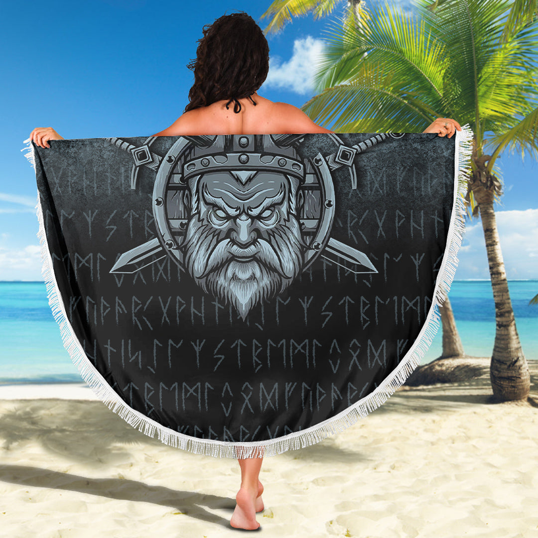 Wonder Print Shop Beach Blanket - Victory or Valhalla Warrior Beach Blanket RLT12 - Wonder Print Shop
