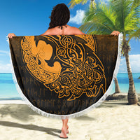Viking Beach Blanket Fenrir Viking 3D Tattoo Gold Version Beach Blanket RLT12 - Wonder Print Shop