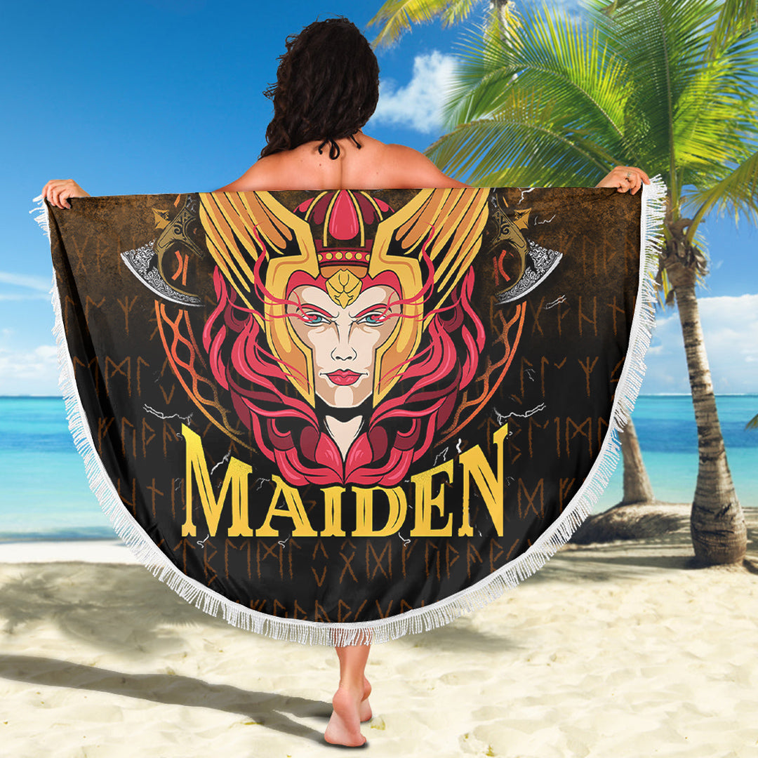 Viking Beach Blanket Shield Maiden Beach Blanket RLT12 - Wonder Print Shop