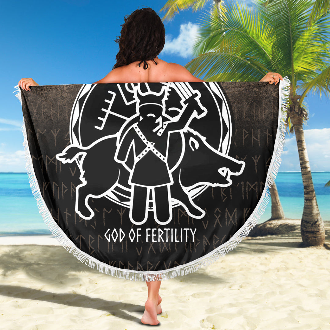 Wonder Print Shop Beach Blanket - Freyr God Of Fertility Beach Blanket RLT12 - Wonder Print Shop